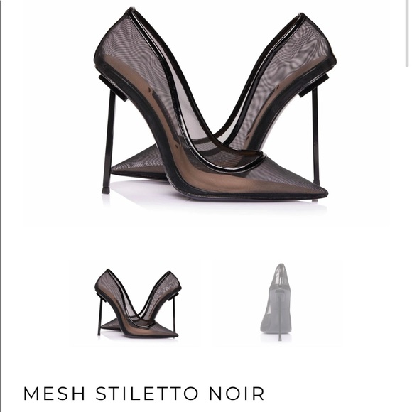 Jessica Rich Mesh Stiletto Noir 39/US 8.5 - Picture 8 of 8